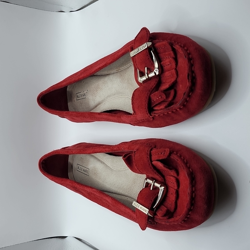 Alex Marie size 11 red leather moccasins with sole
